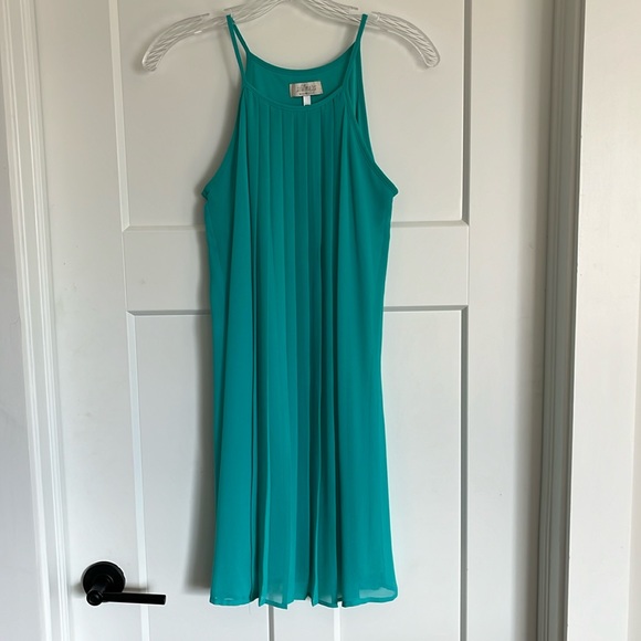 XS Soulmates teal accordion dress - Picture 1 of 3